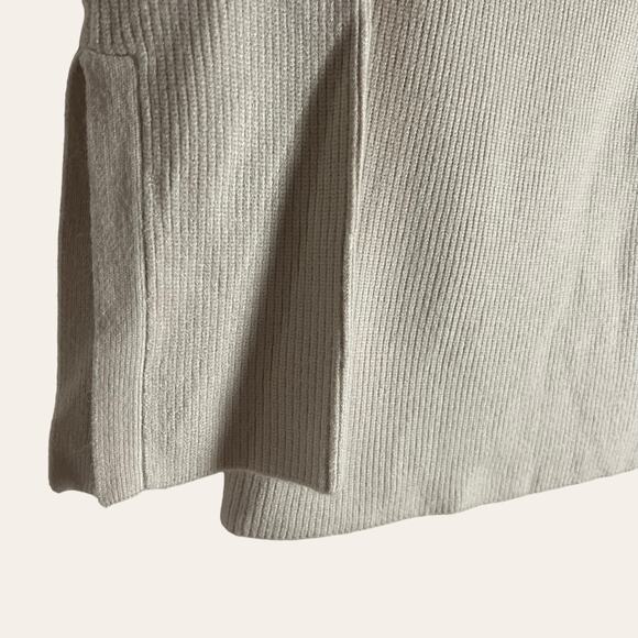 Love Token Ivory Ribbed Knit Rabbit Fur Trim Off The Shoulder Sweater Size M - Picture 3 of 7